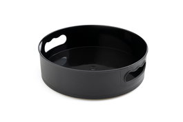Hermia PDM08360 Bandeja Giratoria 360° Negra de Plástico para Escritorio o Tocador, 22 x 7 cm